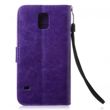 Fashion Multifunctional Pocket Style PU Leather Stand Case for Samsung Galaxy S5 Purple