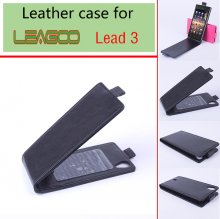 Leather Flip Cover Case Stand for Leagoo Lead 3 Smartphone Black