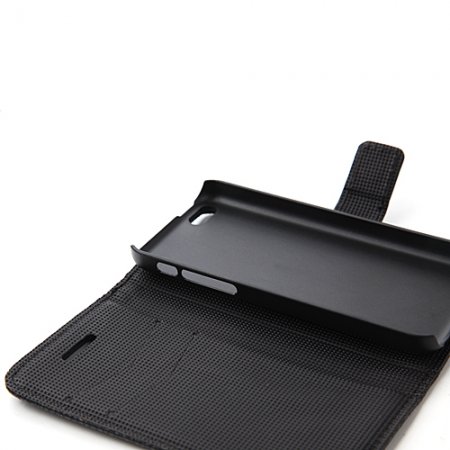 Magnetic Closure Protective Flip Cover Stand Litchi Stripe Leather Case for iPhone5c