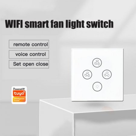 WiFi Smart Ceiling Fan Light Wall Switch,Works With Tmall Genie/Alexa/GoogleHome,Time Setting,Voice & Remote Control(2-pack)