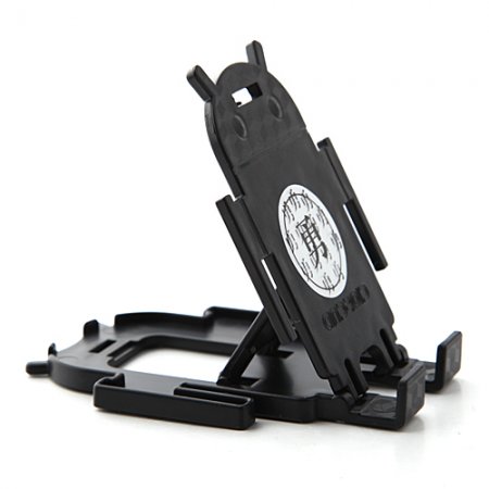 Android Robot Patterned Adjustable & Foldable Stand for iPhone Cellphone GPS Player