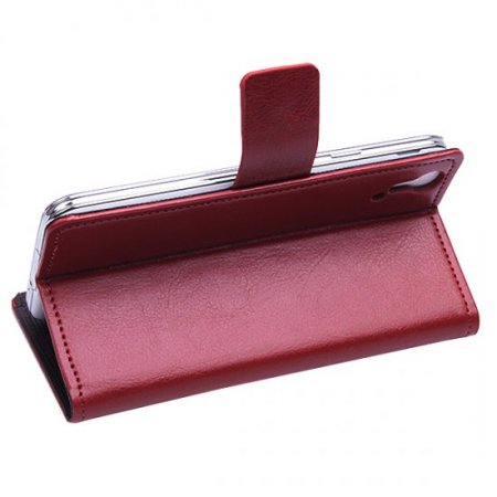 Leather Flip Cover Case Protect Case Stand for Cubot X9 Smartphone Brown