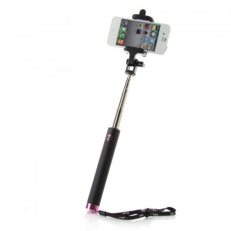 Dispho Original Bluetooth Selfie Stick Integrated Foldable Smart Shooting Aid Rosy