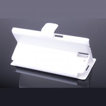 Leather Flip Cover Case Stand for Oneplus One Smartphone White