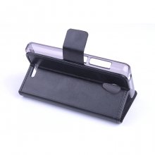 Leather Flip Cover Case Stand GIONEE V183 Smartphone Black
