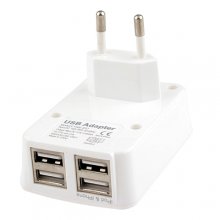 4 Ports USB to Ac Wall Adapter EU Charger for iPhone iPod Blackberry HTC