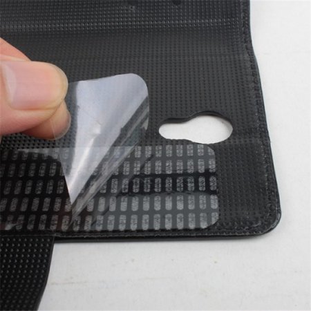 Leather Flip Cover Case Protective Case Stand for DOOGEE Y100 Pro Smartphone Black