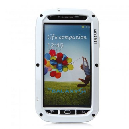 LOVE MEI Shockproof Waterproof Aluminum Metal Case For Samsung Galaxy S4 i9500 White