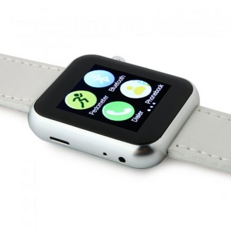 Atongm AW08 Bluetooth Watch Smart Watch with Call MMS Pedometer Anti-lost White