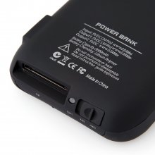 3000mAh Power Bank Back Case Phone Stand for iPhone 4 4S Black