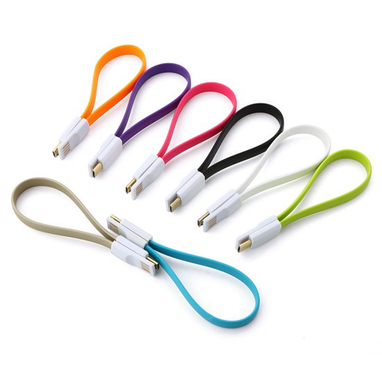 20cm Flat USB Data Cable with Magnetic Connector Color Randomly