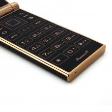 OTIUM W2014 Flip Phone Dual Touch Screen Android 4.2 MTK6572 GPS 3.0 Inch- Gold