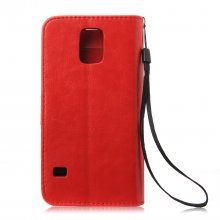 Fashion Multifunctional Pocket Style PU Leather Stand Case for Samsung Galaxy S5 Red
