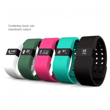 ERI Fitness Activity Tracker Bracelet Pedometer Sleep Monitor for Android iOS Black