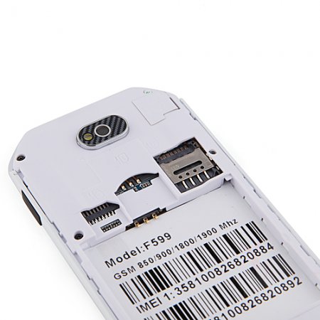 F599 Smartphone Android 2.3 MTK6515 3.4 Inch TFT Capacitive Screen - White