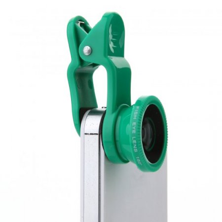 3-IN-1 Universal Wide-angle + Macro Lens + Fish Eye Photo Lens Green
