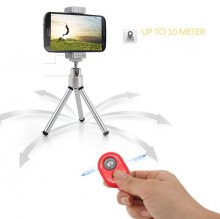 Bluetooth Remote Shutter Camera Control Self-timer for iOS Android Smartphone Red