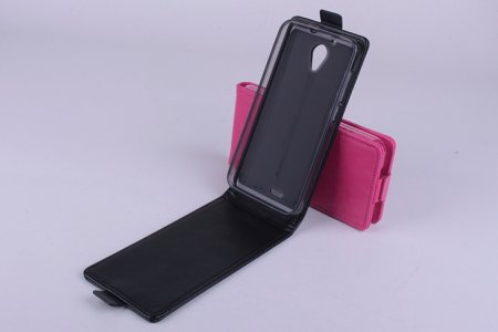 Leather Flip Cover Stand Case for ZOPO ZP320 Smartphone Black