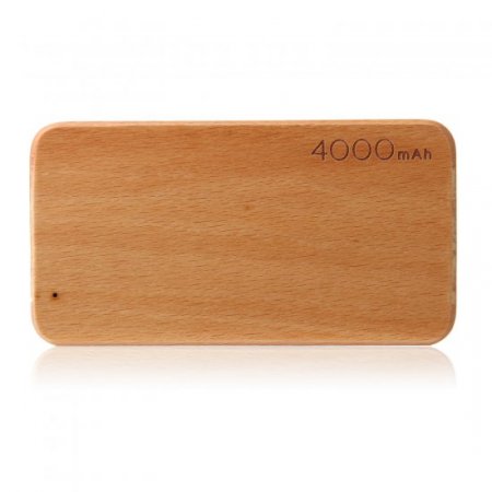 Unique Portable Universal 4000mAh Ultra Light Thin Wooden Power Bank