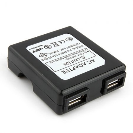 Foldable Dual USB Power AC Adapter 2 Color Optional