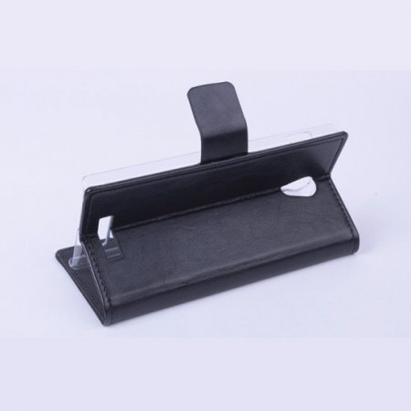 Leather Flip Cover Case Stand for Nibiru H1 Smartphone Black