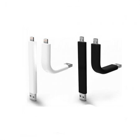 2-In-1 Bendable Standable Data Cable for Iphone 5c/5s Smartphone