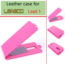 Leather Flip Cover Case Stand for Leagoo Lead 1 Smartphone Pink