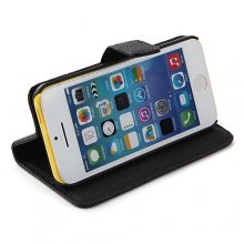 Magnetic Closure Protective Flip Cover Stand Litchi Stripe Leather Case for iPhone5c