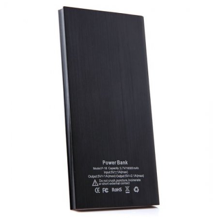 IHT P-18 18000mAh Dual USB Power Bank for iPhone iPad Smartphone - Black