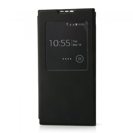 Original S-View Flip Cover Protective Case for Kingzone N3 4G Smartphone- Black