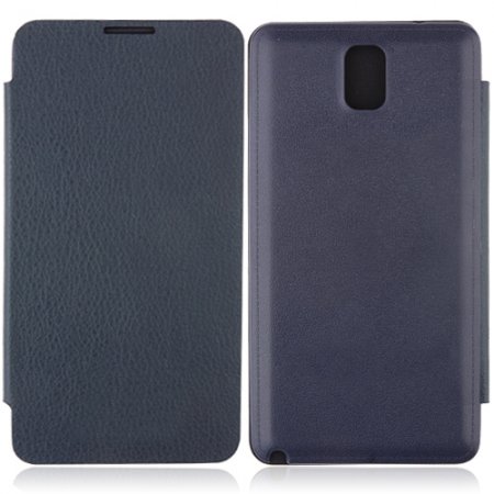 Portable Leather Flip Case Cover for Samsung Galaxy Note III Dark Blue