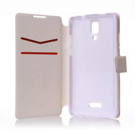 Fashion Flower Show Leather Stand Case Cover for Coolpad 7295C Smartphone White