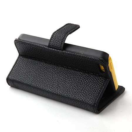 Magnetic Closure Protective Flip Cover Stand Litchi Stripe Leather Case for iPhone5c