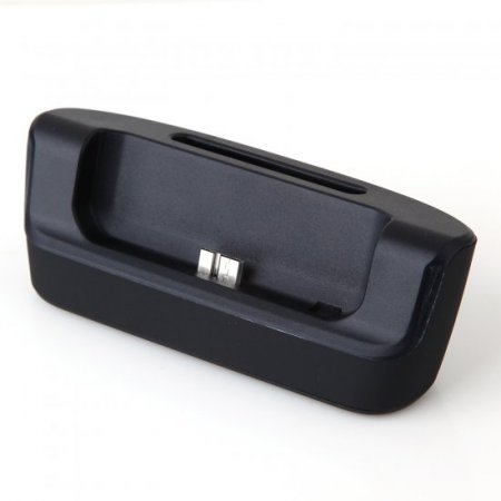 2-In-1 Dock Station Charger For Samsung Galaxy S5 i9600 G900 Smartphone Black