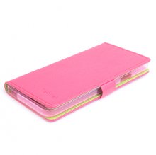 Leather Flip Contract Color Cover Case Protect Case Stand for InFocus M530 Rose