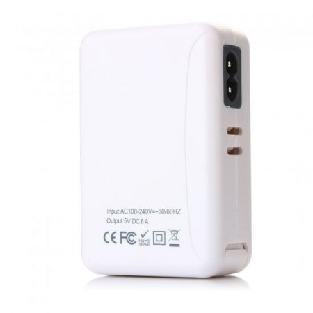 4 USB Power Adapter Easy Travel Adapter AC100-240V 6A 4Port