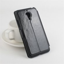Leather Flip Cover Case Protective Case Stand for MEIZU MX5 Smartphone Black