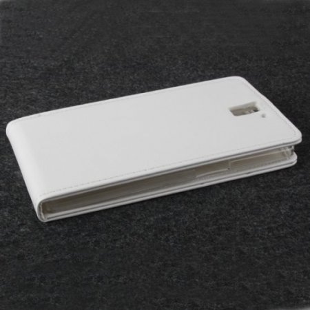 Fashion Leather Flip Case Cover for ONEPLUS ONE Smartphone White