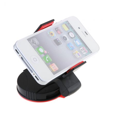 Universal Mobile Phone Windshield Car Holder Black + Red