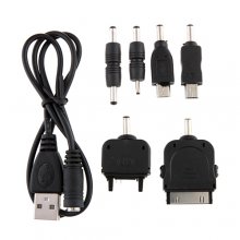 3500mAh Solar Charger Power Bank with 6 Connectors for iPhone Smart Phone- Black