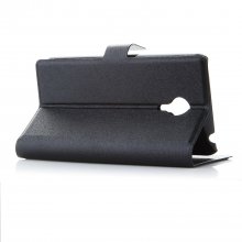 Flower Show Leather Flip Cover Stand Case for MEIZU MX4 Smartphone Black