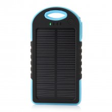 5000mAh Waterproof USB Solar Charger Power Bank Shakeproof Dust Proof Black&Blue