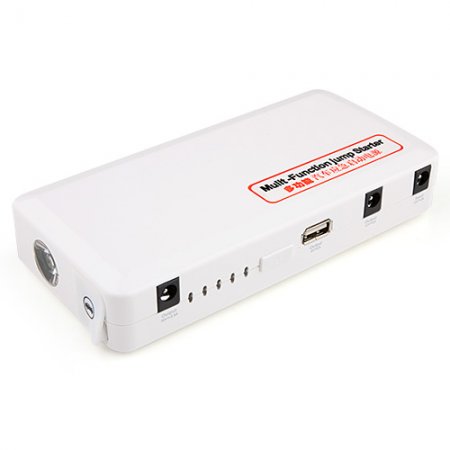 12000mAh Multi-function Automobile Igniter Power Bank for Sedan iPhone iPad White