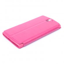Leather Flip Cover Case Stand for Oneplus One Smartphone Pink