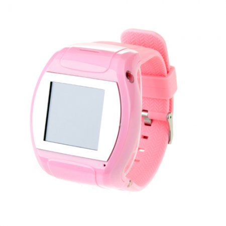MQ007 Watch Phone Quad Band 1.5 Inch Touch Screen Camera Bluetooth FM Cellphone with Bluetooth Earphone - Pink