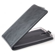 Fashion Leather Flip Case Cover for ONEPLUS ONE Smartphone Black