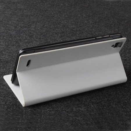 Fashion Leather Flip Case Cover for NEO M1 Smartphone White