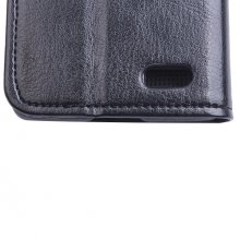 Leather Flip Cover Case Protect Case Stand for TCL S820 Smartphone Black