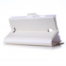 Fashion Flower Show Leather Stand Case Cover for Coolpad 8089 Smartphone White