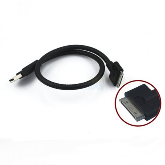 7.85Inch Bendable Metal Stand Data Cable for Iphone 4/4S Black
